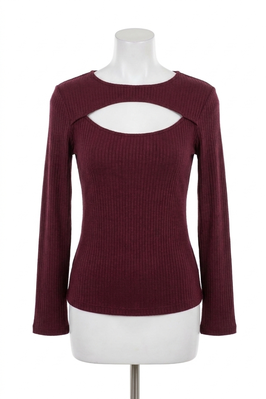 NEW FRENCH KYSS anna keyhole top in burgundy